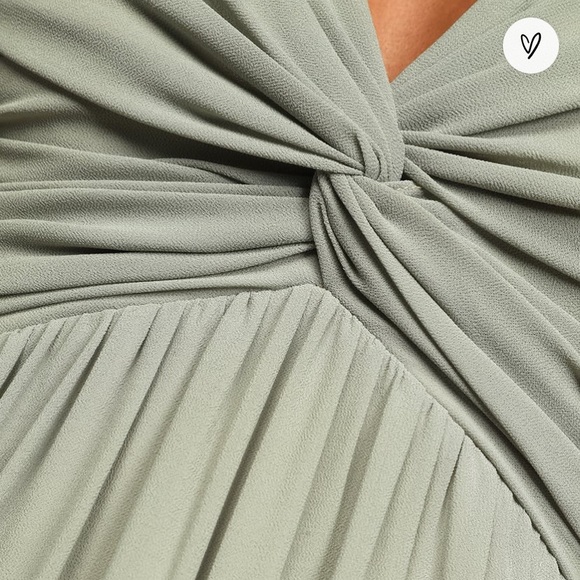 Lulu’s Easy To Love You Sage Brush Twist-Front Dress with Pockets - Picture 7 of 16